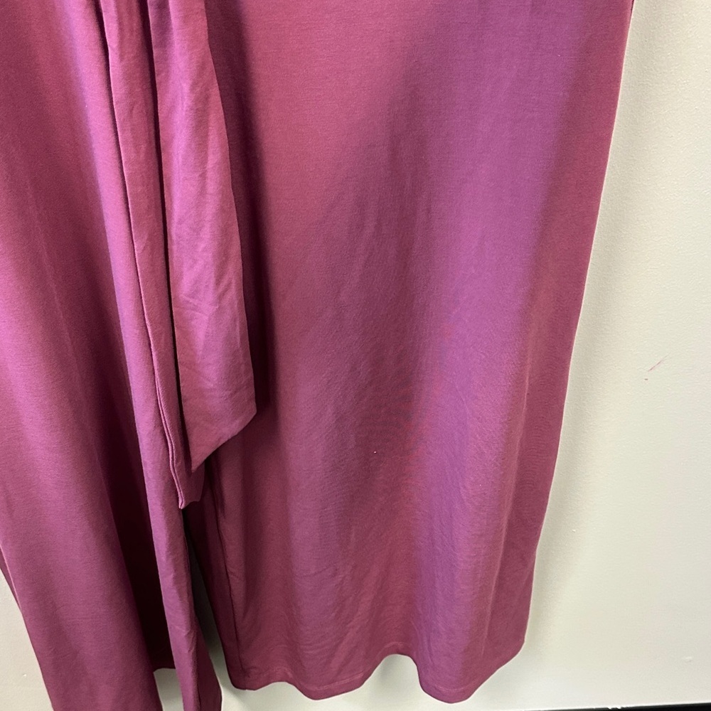 Betabrand Day to Night Mauve Cropped Wideleg Jumpsuit with Tie Waist - Picture 4 of 6